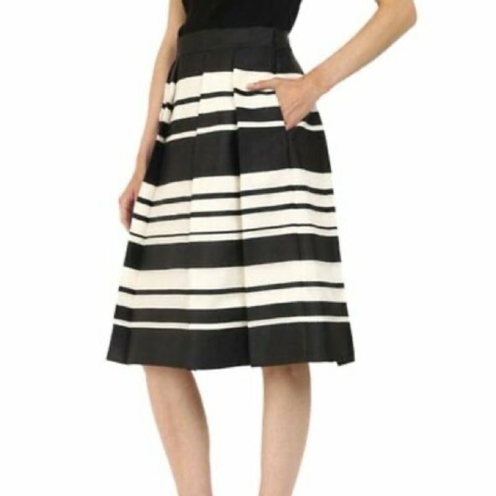 Kate Spade silk organza pleated stripe skirt sz 4